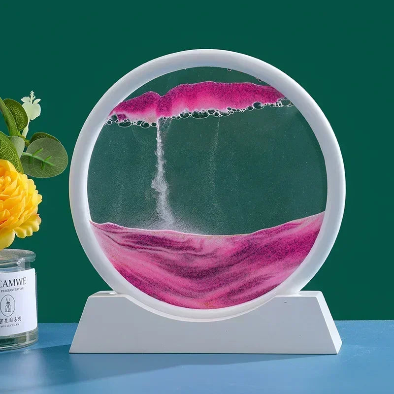3D Moving Sand Round Glass