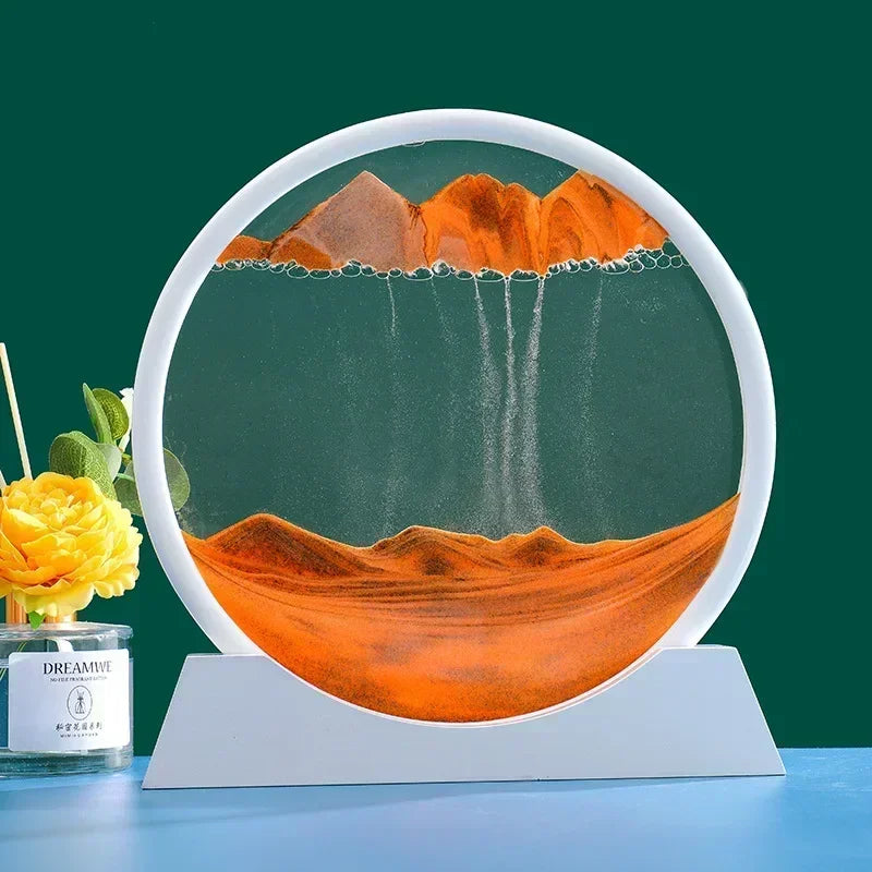 3D Moving Sand Round Glass