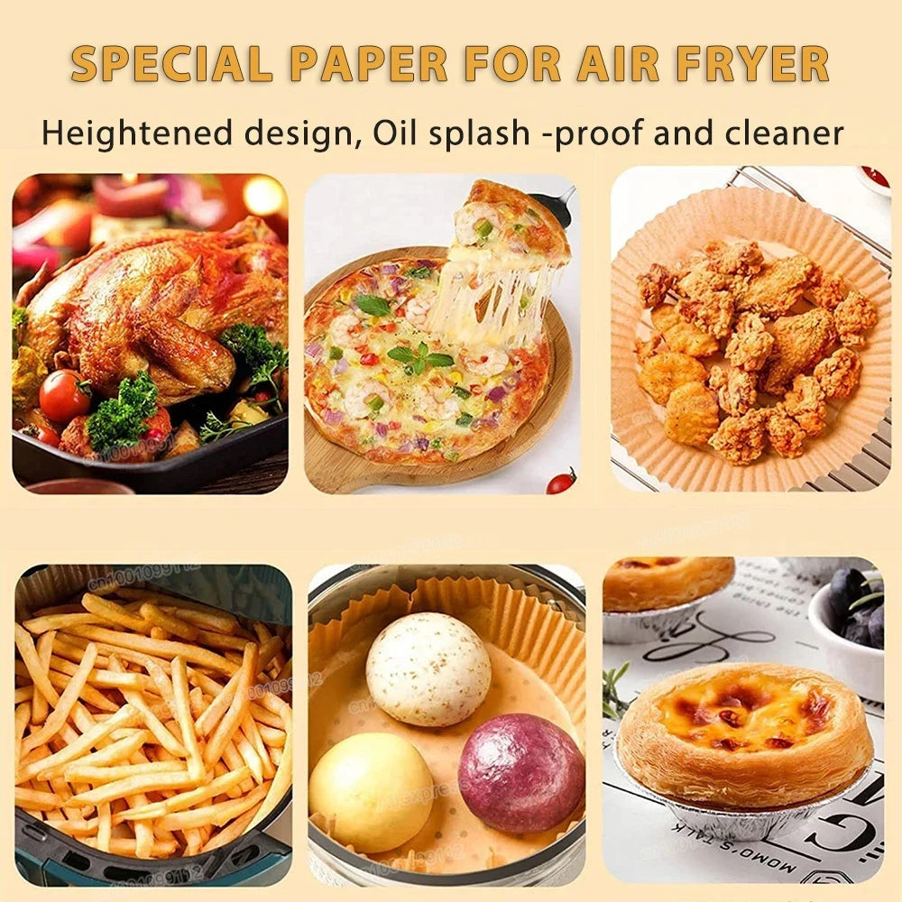 50/100Pcs Non-Stick Airfryer Baking Papers