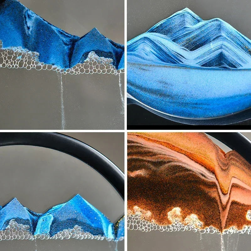 3D Moving Sand Round Glass