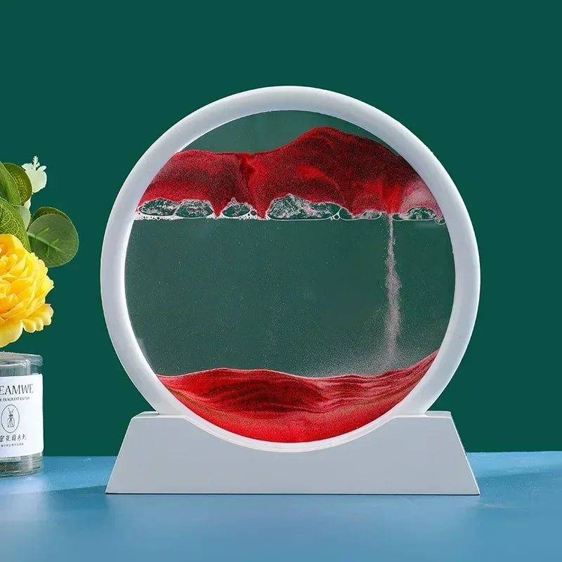 3D Moving Sand Round Glass