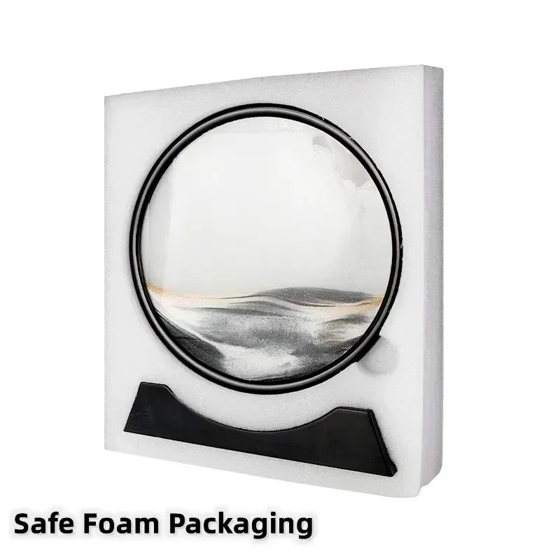 3D Moving Sand Round Glass
