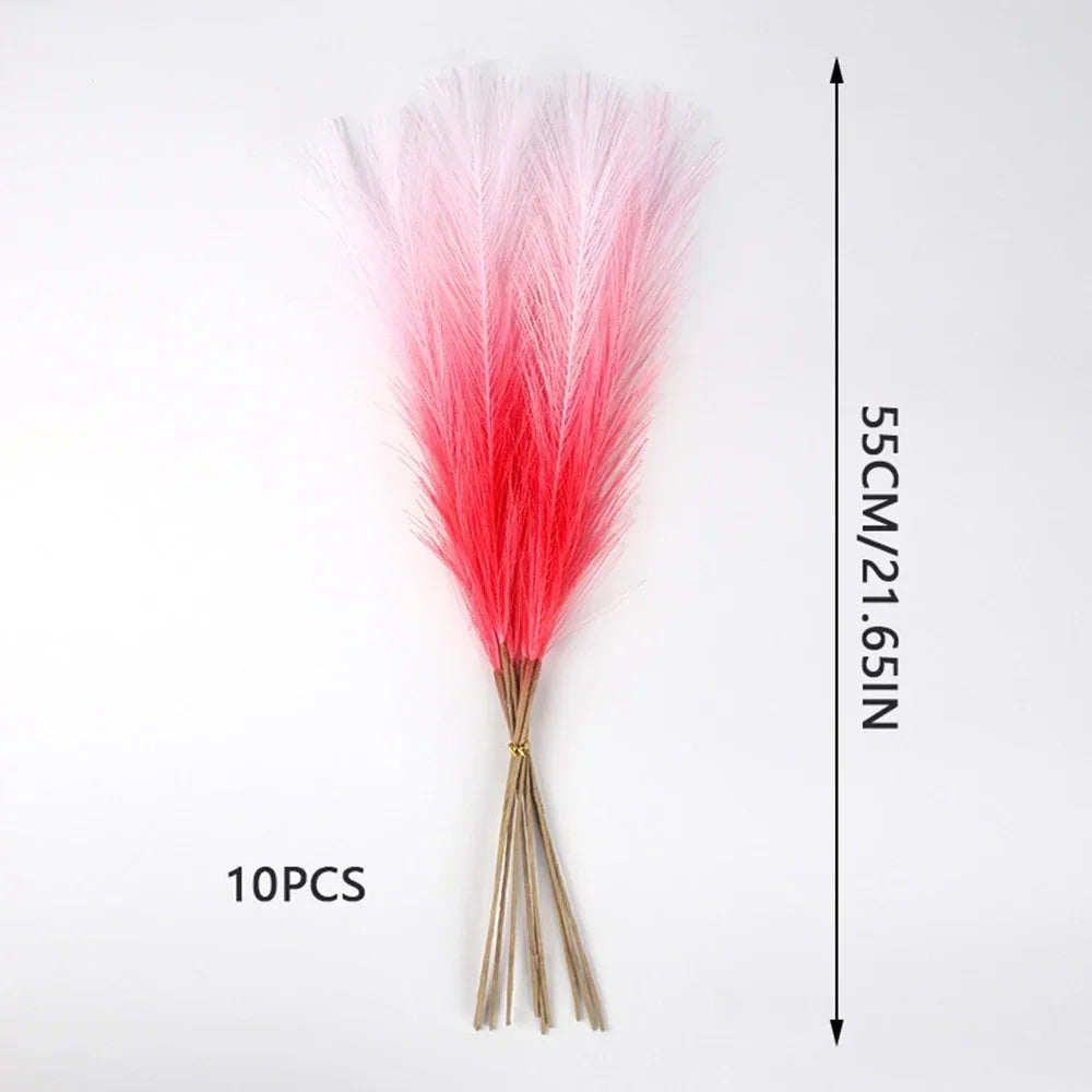 10 pcs Artificial Pampas Grass Decor Flowers