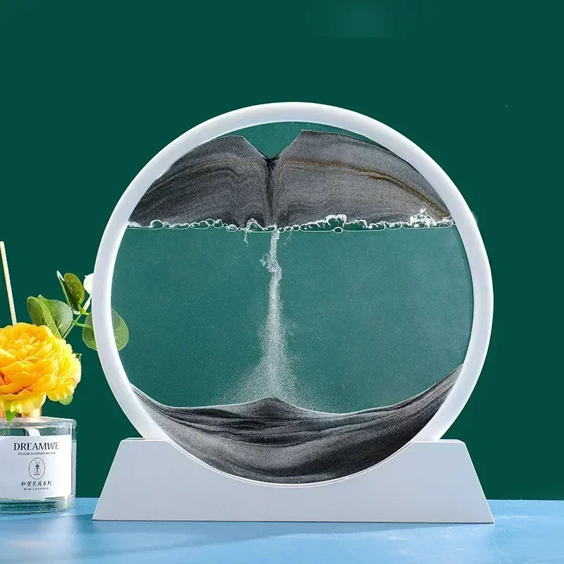 3D Moving Sand Round Glass