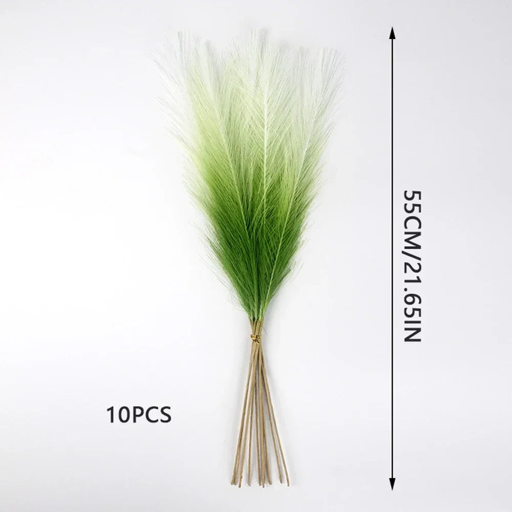 10 pcs Artificial Pampas Grass Decor Flowers
