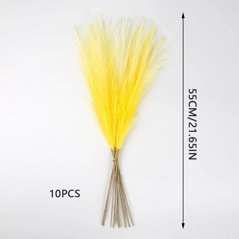 10 pcs Artificial Pampas Grass Decor Flowers