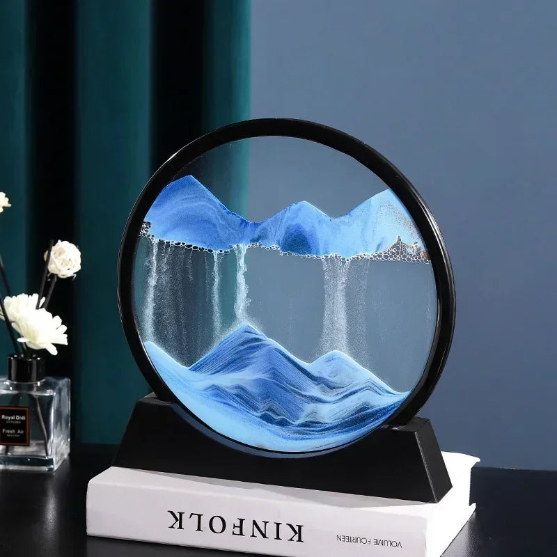 3D Moving Sand Round Glass