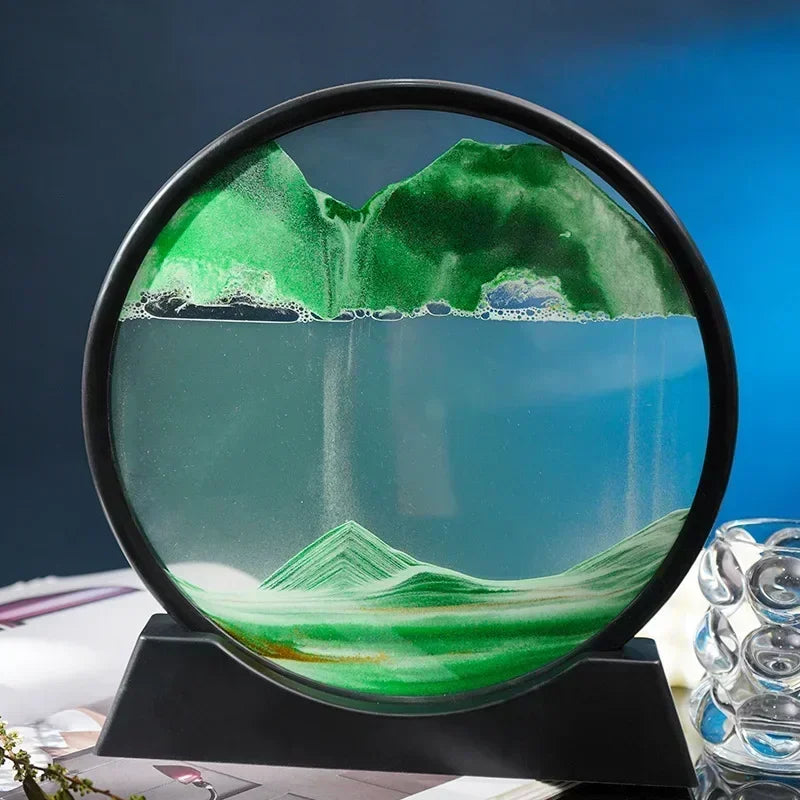 3D Moving Sand Round Glass