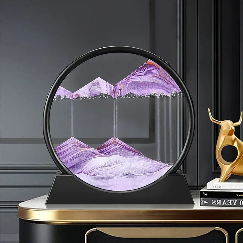 3D Moving Sand Round Glass