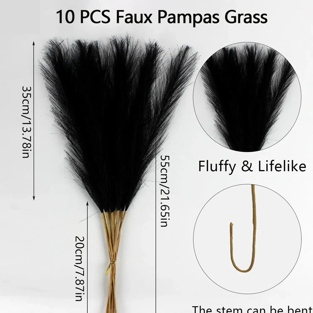 10 pcs Artificial Pampas Grass Decor Flowers