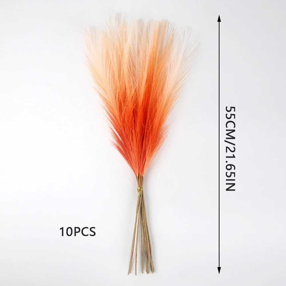 10 pcs Artificial Pampas Grass Decor Flowers